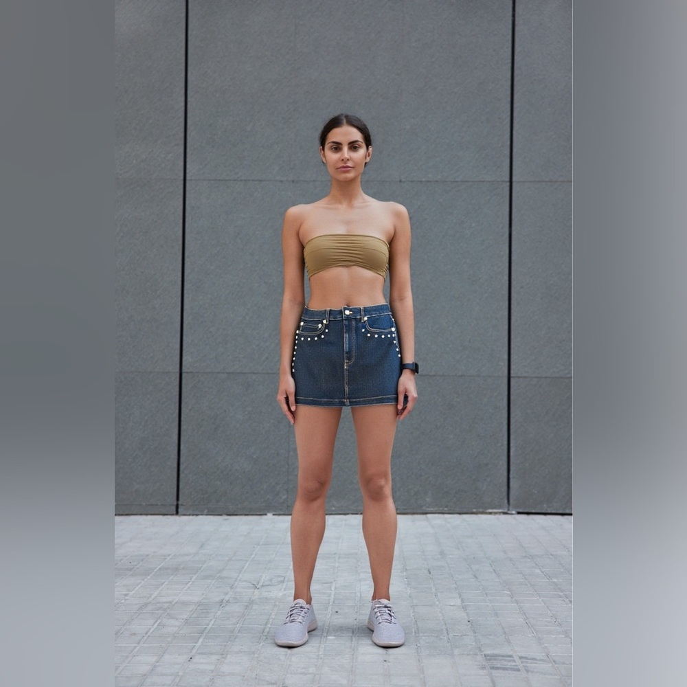 Altar'd State Blue Jean Shorts with Studs M NWT